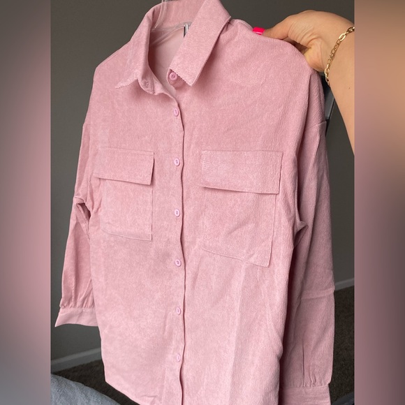 Women New Dusty pink corduroy shirt - Picture 3 of 6